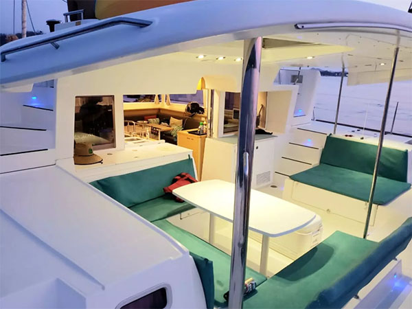 Luxury catamaran sailing